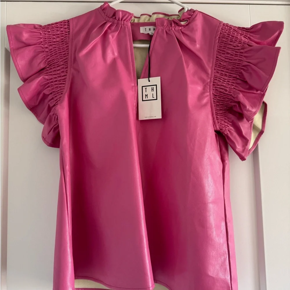 THML Fuchsia Ruffle Sleeve Blouse - Picture 1 of 1